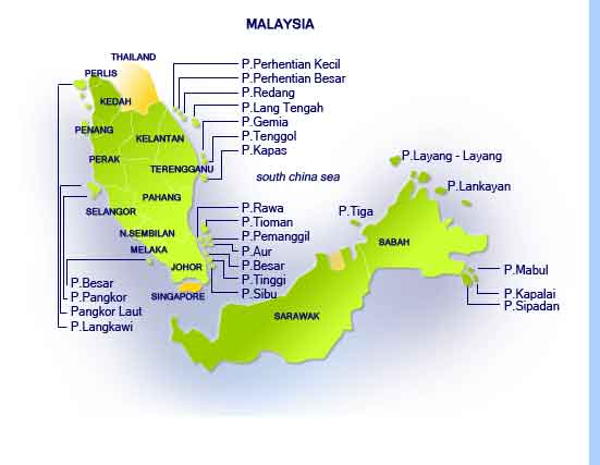 Политическая карта малайзии